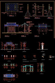 公园牌坊建筑图纸