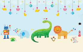 时尚卡通背景墙