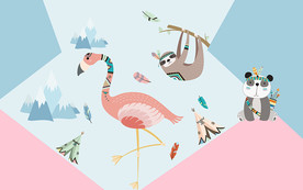 时尚卡通背景墙