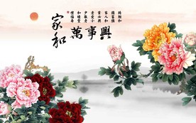 家和万事兴电视背景墙