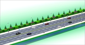 道路绿化效果图