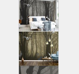 复古森林北欧现代简约3D立体墙