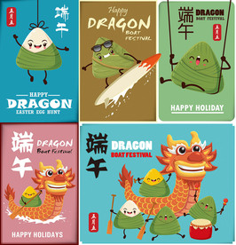 端午节海报卡通设计