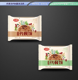 代餐饼干 平面展开分层文件