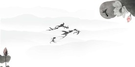 水墨荷花 背景墙 源分层