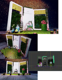 婚礼花墙舞美造型组景