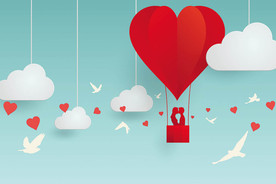 爱心剪纸背景墙