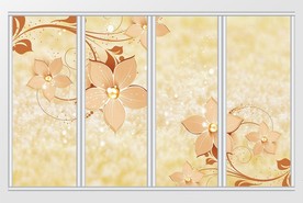 香槟金高贵珍珠花朵移门