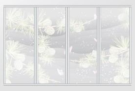 现代简约清新花卉移门