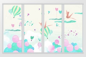 热气球千纸鹤移门