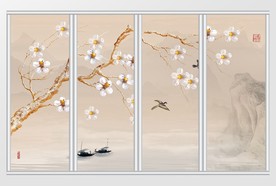 新中式中国风仙境移门