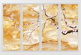 新中式桃花开移门