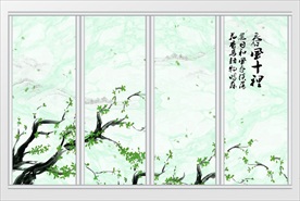 简约时尚水墨风景移门