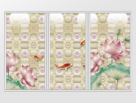 荷花鱼儿新中式移门