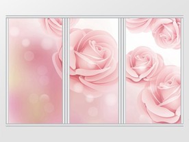 浪漫粉色玫瑰花移门