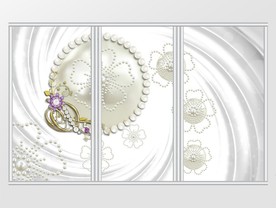 珍珠珠宝珍珠花朵花瓣移门