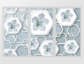 创意3D花朵移门