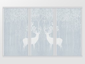 手绘森林现代简约麋鹿移门