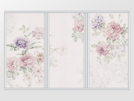 现代简约手绘玫瑰花移门