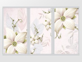 欧式手绘田园小清新移门