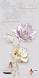 彩雕浮雕花卉玄关