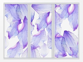 现代简约紫色叶子移门