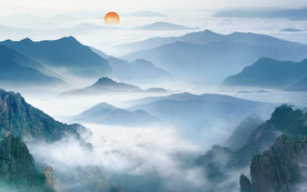 中式山水烟雾装饰画