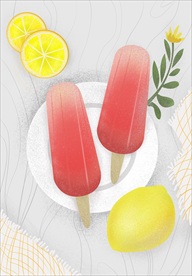 手绘夏日清凉雪糕海报