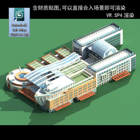 办公建筑 办公公建 建筑模型图