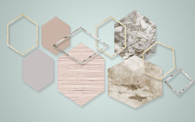 大理石几何方块立体电视背景墙