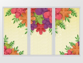 北欧立体花卉移门