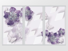 现代时尚创意花朵移门