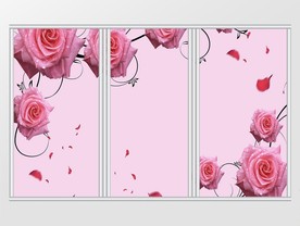 新鲜粉色玫瑰花背景移门