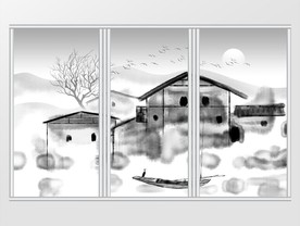 新中式水墨江南移门