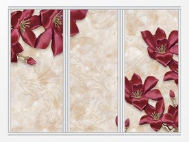 立体玉兰花移门