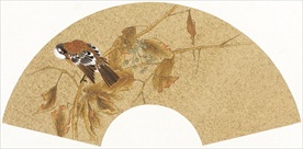 扇面线描 扇面白描 扇面素描