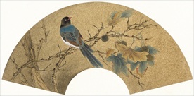 扇面线描 扇面白描 扇面素描