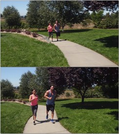 情侣公园晨跑锻炼