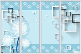 3D浪漫蒲公英移门