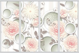 3D手绘田园花卉移门