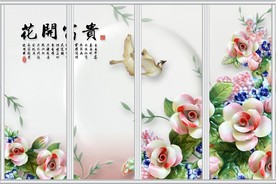 花开富贵浮雕移门