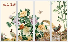 锦上添花玉石浮雕移门