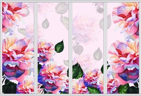 手绘唯美浪漫花卉移门