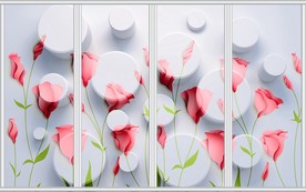 唯美浪漫3D立体花卉移门