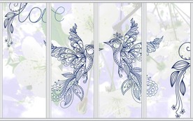 爱情鸟浪漫清新移门