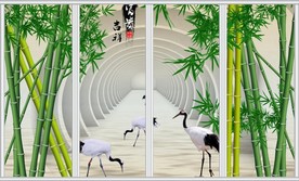 富贵吉祥竹子移门