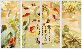 家和万事兴玉雕花鸟移门