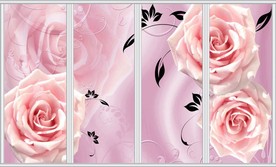 浪漫粉色玫瑰移门