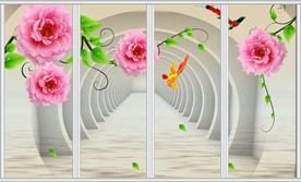 浪漫玫瑰花移门