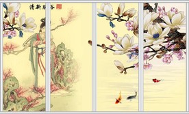 清新脱俗玉兰美女移门